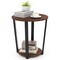 Costway Industrial End Table Sofa Side Table Nightstand with Storage Shelf & Metal Frame